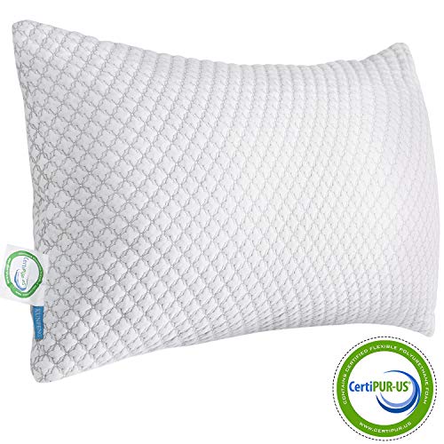 Product Cover KUNPENG Shredded Memory Foam Bed Pillows for Sleeping - Cooling Pillow Hypoallergenic with Premium Washable Cover for Back Stomach Side Sleepers Firm Soft Adjustable - CertiPUR-US - Queen