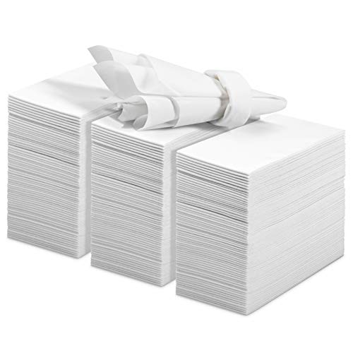 Product Cover 200 Linen Feel Guest Towels Disposable Cloth Like Hand Napkins Soft and Absorbent Paper Hand Towels for Kitchen, Bathroom, Parties, Weddings, Dinners or Events White