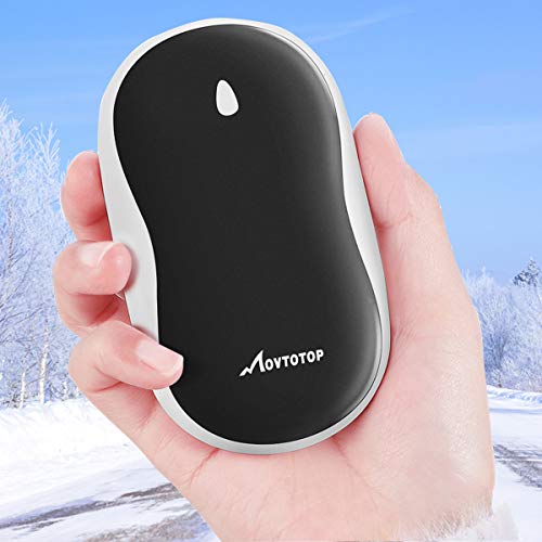 Product Cover MOVTOTOP Hand Warmers Rechargeable - 5200mAh Electric Hand Warmers, Double-Side Heating, Reusable Hand Warmers Great Gift for Men and Women in Cold Winter Black