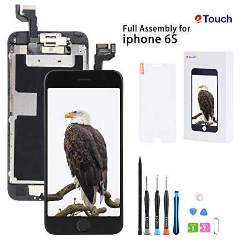 Product Cover for iPhone 6S Screen Replacement Black LCD Display Compatible,Full Assembly Touch Digitizer with Front Camera,Home Button,Sensor,Earpiece,Speaker, Full Repair Tools Kit+Screen Protector.