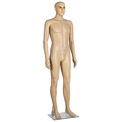 Product Cover Yaheetech 72in Adjustable Male Mannequin Realistic Make-up Manikin Plastic Full Body Dress Form with Glass Base