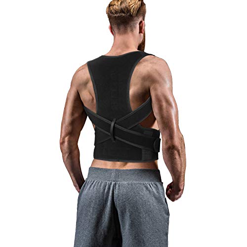 Product Cover Back Brace Posture Corrector for Women Men - Back Lumbar Adjustable Support Shoulder Posture Support for Improve Posture Provide and Back Pain Relief - for Lower and Upper Back Pain