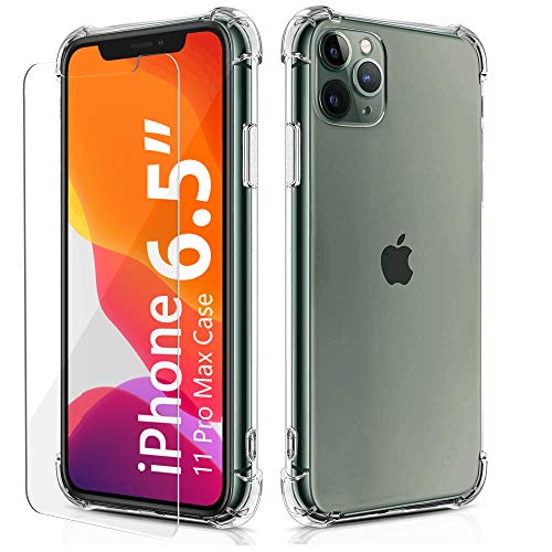 Product Cover BELONGME Compatible with iPhone 11 Pro Max Case 2019, Crystal Clear Case with 4 Corners Shockproof Protection Soft Scratch-Resistant TPU Cover for iPhone 11 Pro Max 6.5 inch.