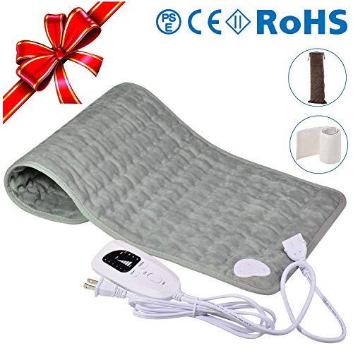Product Cover Bernuly Heating Pad, Electric Fast-Heating Machine Washable Pad, 6 Temperature Settings & 4 Auto Shut Off Timer, Extra Large Soft Touch Heating pad for Back/Neck/Shoulder Pain Relief, Gray (12