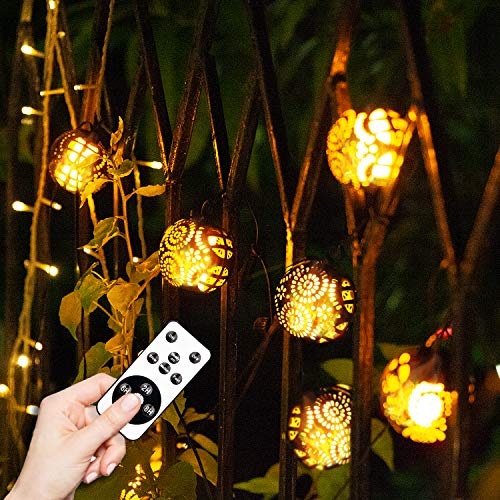 Product Cover Y YUEGANG Outdoor Patio Lights Globe String Flame Lights Hanging Waterproof Indoor Decoration Light for Backyard Garden Pergola Gazebo Porch Bistro Cafe