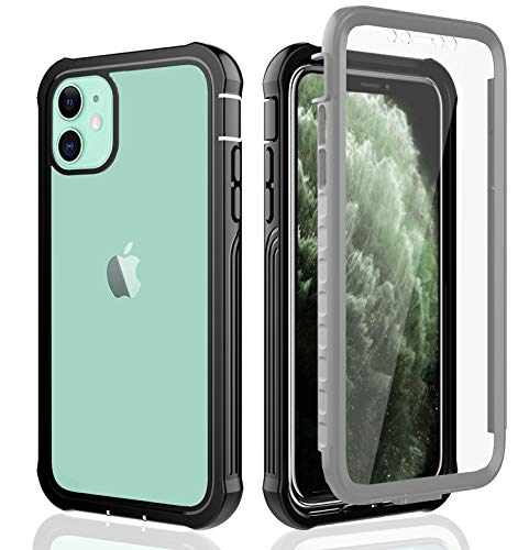 Product Cover iPhone 11 Case, iPhone XR Case, Full Body Rugged Case Heavy Duty Protection, OWKEY Shock Drop Dirt Snow Proof Slim Fit Cover with Built in Screen Protector for iPhone 11 (2019), iPhone XR (2018), 6.1″