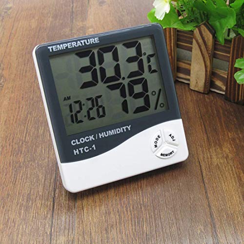 Product Cover INSIDE COLLECTIONTM HTC Temperature Humidity Time Display Meter with Alarm Clock