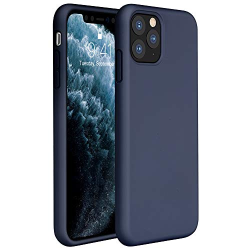 Product Cover Miracase Liquid Silicone Case Compatible with iPhone 11 Pro Max 6.5 inch(2019), Gel Rubber Full Body Protection Shockproof Cover Case Drop Protection Case (Navy Blue)