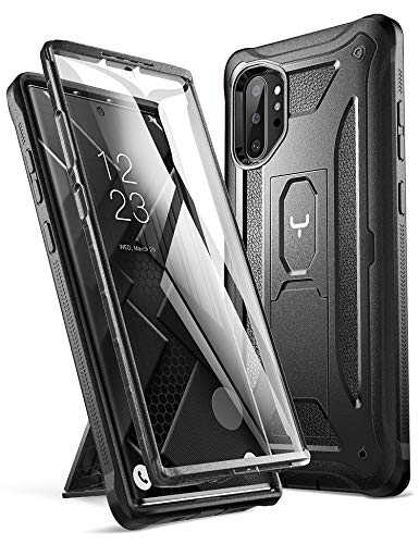 Product Cover YOUMAKER Case for Galaxy Note 10 Plus, Built-in Screen Protector Work with Fingerprint ID Kickstand Full Body Heavy Duty Shockproof Cover for Samsung Galaxy Note 10 Plus 6.8 Inch (2019) - Black