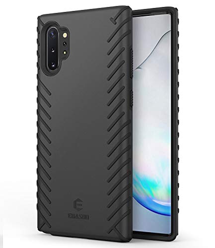 Product Cover EUASOO Galaxy Note 10 Plus Case, Slim Fit Shockproof Reliable Guard for Samsung Galaxy Note 10 Plus 5G, PC + Soft TPU Cover Double Protection, Compatible with Galaxy Note 10 Plus 6.8 inch,Black