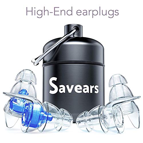 Product Cover Savears High Fidelity Silicone Earplugs (2 Pairs) Sound Blocking for Concerts, Swimming, Shooting, Motorcycling, Flying, Sleeping Noise Reducing and Hearing Protection