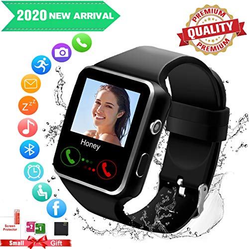 Product Cover Android Smart Watch for Women Men, 2019 Bluetooth Smartwatch Smart Watches Touchscreen with Camera, Cell Phone Watch with SIM Card Slot Compatible Android Samsung iOS Phones XS 8 7 6 Note 8 9 Adult