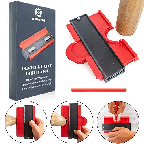 Product Cover Coltinent Contour Gauge Duplicator Tool - Outline Duplication Irregular Profile Shape 6 Inch Plastic Mark Ruler for Measuring Woodworking Floor Carpentry and Builder Pencil