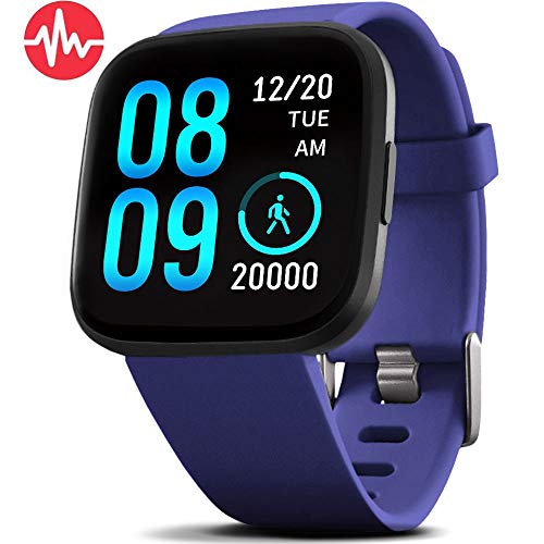 Product Cover FITVII Health & Fitness Smart Watch with Blood Pressure Heart Rate Monitor, ip68 Waterproof Bluetooth Smartwatch for Android iOS Phone,Sleep Tracking Calorie Counter,Pedometer Stopwatch for Women Men