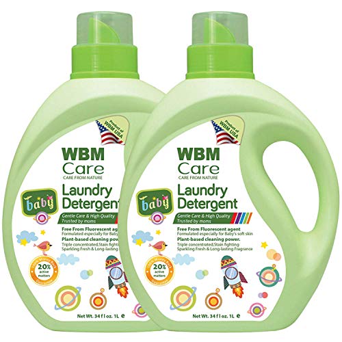 Product Cover WBM Care 8615 Care Natural Liquid Baby Laundry Detergent, 34 Oz, 100 Loads (2 Pack)