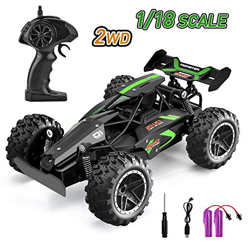 Product Cover Kids Remote Control Car for Boys RC Cars Hobby Remote Control Truck Fast Radio Controlled Car with 2 Rechargeable Battery RC Racing Car Toys for Boys Age 5 6 7 8 9 Year Old Gifts - Black