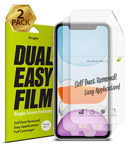 Product Cover Ringke Dual Easy Film (2 Pack) Designed for iPhone 11 Screen Protector (2019) and iPhone XR Screen Protector (2018)