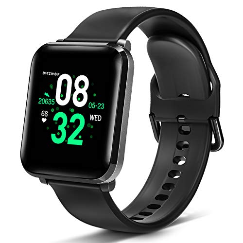 Product Cover Smart Watch, BlitzWolf Smartwatch IP68 Waterproof, 1.3 inch HD Screen Activity Fitness Trackers with Heart Rate Monitor, Step Counter, Sleep Monitor, Pedometer Watch for Men Women for iPhone Android