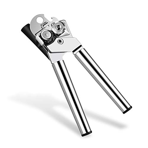 Product Cover Manual Can Opener, Stainless Steel Safe Cut Tin Opener Manual with Ergonomic Designed Comfort Grips, Smooth Edge-Ultra Sharp Cutting Tools for Bottles