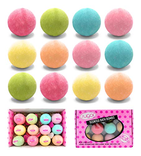 Product Cover Bath Bombs For Kids, Set Of 12 2.80 OZ Bubble Bath Bombs,Great Kids Bath Bombs For Girls Gift Idea,Fun Assorted Colored Bath Fizzies, By Sugar Bath Kids Bath Bombs