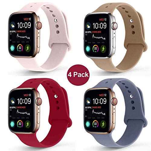 Product Cover NUKELOLO Sport Band Compatible with Apple Watch 38MM 40MM 42MM 44MM,Soft Silicone Replacement Strap Compatible for Apple Watch Series 5/4/3/2/1