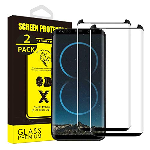 Product Cover [2 Pack] Yoyamo [Tempered Glass] BC820 Screen Protector for Samsung Galaxy S8 Plus [Case Friendly], Black