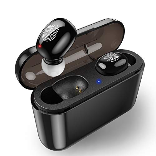 Product Cover Wireless Earbuds Bluetooth 5.0 in Ear with Microphone, 2600mAh Charging Case IPX6 Waterproof Hi-Fi Stereo Sound Auto Pairing Wireless Earphones for Workout, Sport (Black)