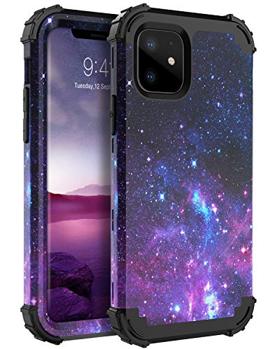 Product Cover BENTOBEN iPhone 11 Case (2019), 3 in 1 Hybrid Hard PC Soft Rubber Heavy Duty Rugged Bumper Shockproof Anti-Scratches Full-Body Protective Phone Cover for 6.1inch iPhone11 /Eleven 2019 Release, Space