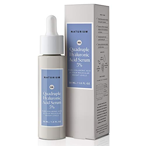 Product Cover Quadruple Hyaluronic Acid Serum 5%, Intensely Hydrating and Moisturizing Facial Serum with Pure Hyaluronic Acid At Four Molecular Weight Levels - 1 fl oz