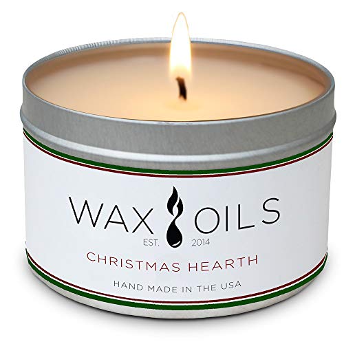 Product Cover Wax and Oils Soy Wax Aromatherapy Scented Candles (Christmas Hearth) 8 Ounces. Single