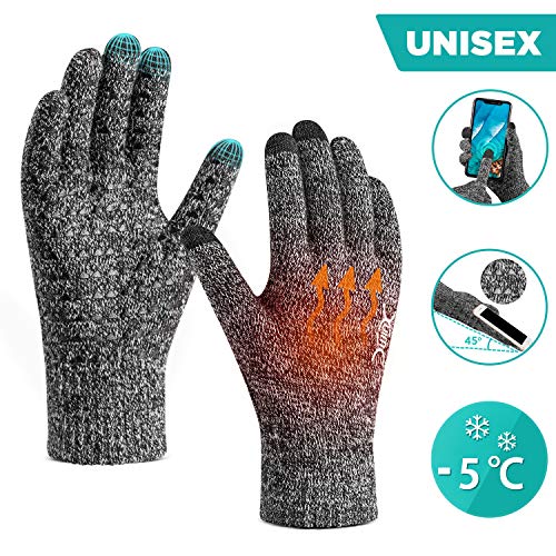 Product Cover Winter Gloves for Men Women Touch Screen Glove with Warm Thermal Soft Lining Elastic Cuff Triangle Anti-Slip Silicone for Texting Game Running Snowing Outdoor Shooting Motorcycle Cycling Bike SportsWM