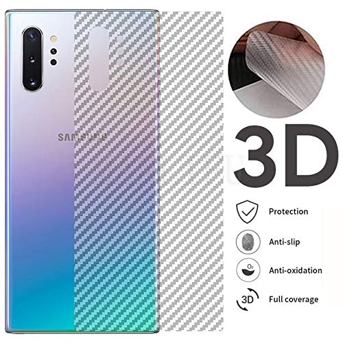 Product Cover Casodon Back Screen Protector Film Carbon Fiber Finish Ultra Thin Scratch Resistant Safety Protective Film for Samsung Galaxy Note 10 Plus (Transparent)