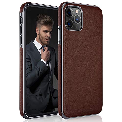 Product Cover LOHASIC for iPhone 11 Pro Max Case, Slim Luxury PU Leather Soft Flexible Bumper Rugged Non-Slip Grip Shockproof Anti-Scratch Protective Cover Cases for Apple iPhone 11 Pro Max 6.5 inch (2019) - Brown