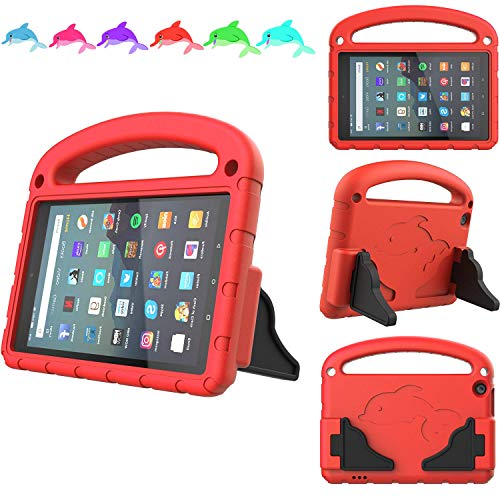 Product Cover TeeFity Amazon Fire 7 Case, Fire 7 2019 Tablet Case for Kids, Kid-Proof Handle Light Weight Protective Stand Kids Case for Amazon All-New Fire 7-inch Tablet, 9th Generation, 2019 Release, Red