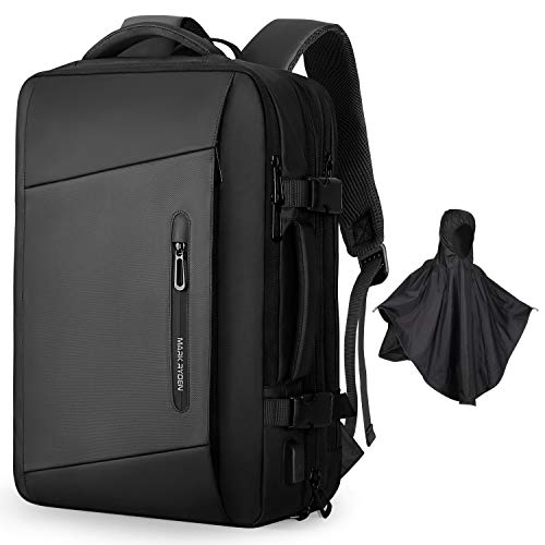 Product Cover Markryden Laptop Backpack Raincoat carry-on travel backpack water-proof expandable backpack with Rain Cover USB Charging Port for School Travel Work Bag Fits 17.3/15.6 Inch Laptop