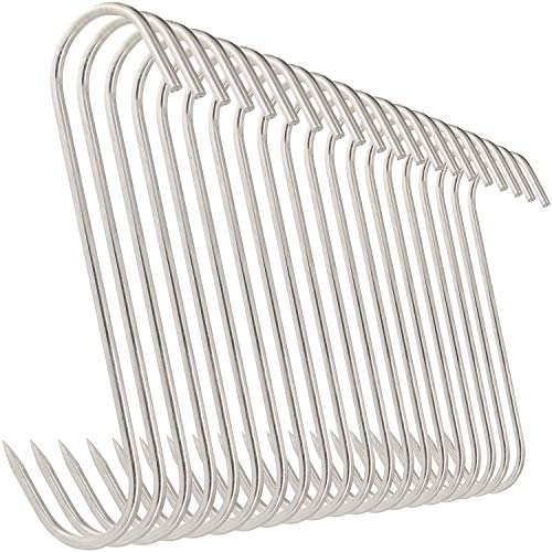 Product Cover 20Pcs 6 Inches Meat Hooks, Stainless Steel Butcher Hooks for Meat Processing