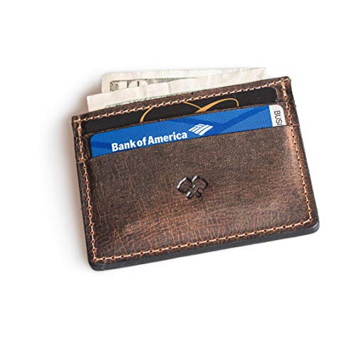 Product Cover Men's Slim Wallet | Made in USA | Full Grain Leather Wallet with 5 Slots | Minimalist Design for Quick Cash & Card Access