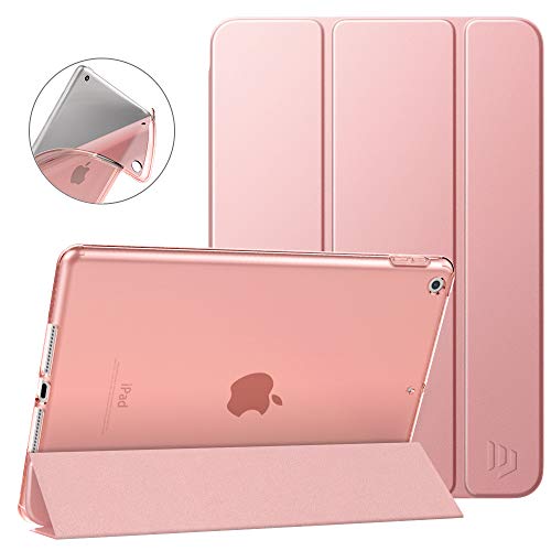 Product Cover Dadanism Slim Case for New iPad 10.2 2019 (7th Generation), [Flexible TPU Translucent Frosted Back] Smart Stand Protective Cover with Auto Sleep/Wake Fit iPad 10.2 inch 2019 Tablet, Rose Gold