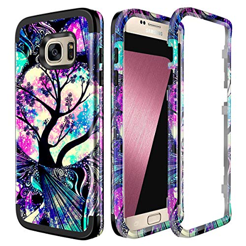 Product Cover Lamcase for Galaxy S7 Edge Case Shockproof Dual Layer Hard PC & Flexible Silicone High Impact Durable Bumper Armor Protective Case Cover Samsung Galaxy S7 Edge, Life Tree