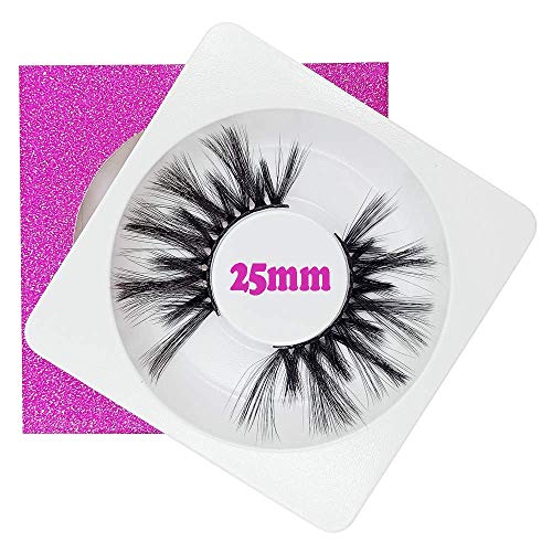 Product Cover 25mm Faux Mink Lashes Dramatic Eyelashes Handmade Wispies Strip Thick False Eyelash Extensions Messy Cross Hair Lash 3D/5D/6D/8D 1Pair/Pack