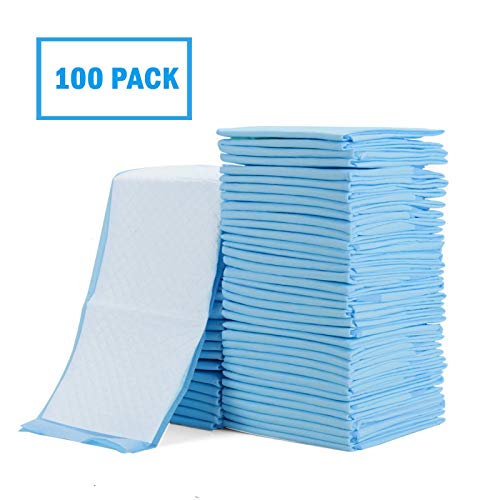 Product Cover Rocinha Baby Disposable Underpad Disposable Changing Pads for Baby Waterproof Diaper Changing Pad Breathable Underpads Bed Table Protector Mat, 17 Inches x 13 Inches, Pack of 100