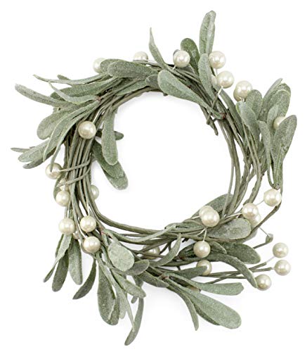Product Cover AuldHome Pearl and Berry Garland, Farmhouse Christmas Decor Wreath Accent or Candle Ring Wreath