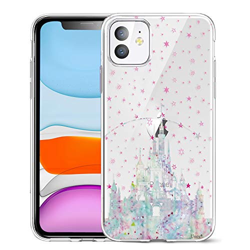 Product Cover Unov Case Clear with Design for iPhone 11 Case Slim Protective Soft TPU Bumper Embossed Pattern Cover 6.1 Inch (Watercolor Castle)