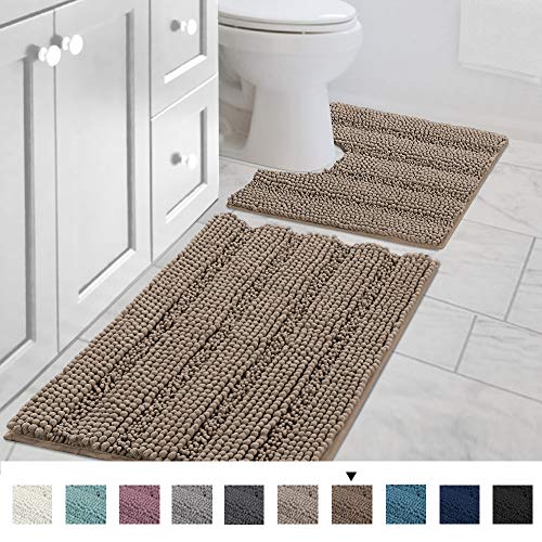 Product Cover Original Striped Luxury Chenille Bathroom Rug Mat (32