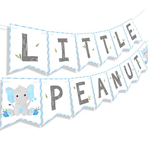 Product Cover Faisichocalato Blue Little Peanut Banner Blue Elephant Baby Shower Baby Boy Welcome Baby Banner Elephant Party Supplies Decorations
