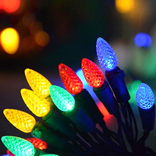 Product Cover Homeleo 50 Counts Multi-Colored Led Christmas Lights, Battery Powered String Lights, Strawberry Shaped Fairy Lights for Christmas Wreath Garland Tree Decorations