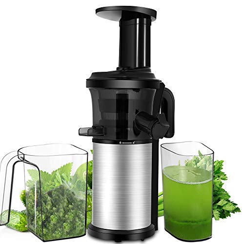 Product Cover Slow Juicer, Sagnart Juicer Machine for Vegetables & Fruits, Easy to Clean, Portable Vertical Cold Press Juicer with Reversal Function, Masticating Juicer with Juice Jug and Brush. BPA-free