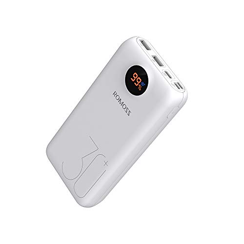 Product Cover ROMOSS USB C Power Bank, 30000mAh PD Portable Charger 18W 3 Outputs and 3 Inputs External Battery Packs Compatible for iPhone Xs Max, iPad Pro, Nintendo Switch, Samsung S8 and Other Smart Devices