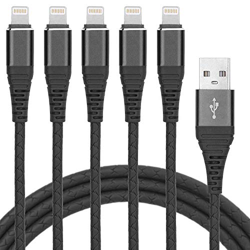 Product Cover iPhone Charger 6ft,SMALLElectric Lightning Cable 6ft 5pack iPhone Cable 6ft iPhone Cord 6ft Compatible with iPhone X/8/8 Plus/7/7 Plus/6/6s Plus/5s/5(Black)