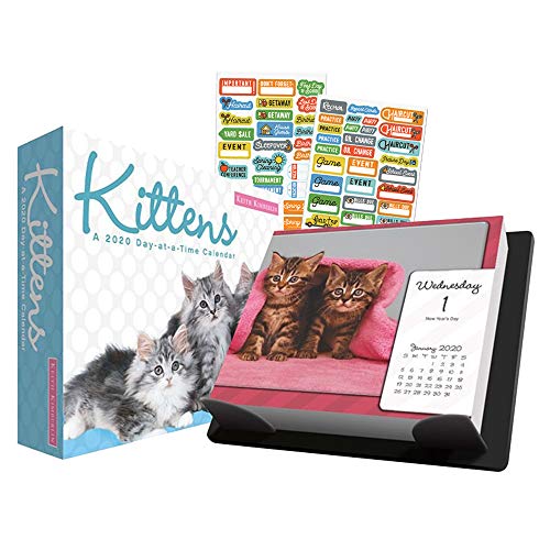 Product Cover Kittens 2020 Calendar, Box Edition Set - Deluxe 2020 Keith Kimberlin Kittens Day-at-a-Time Box Calendar with Over 100 Calendar Stickers (Kittens Gifts, Office Supplies)